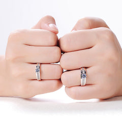 Engraved 0.64 Carat Lab Diamond Matching Rings Set