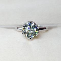 1 Carat Moissanite Diamond Solitaire Ring