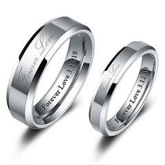 Customized Forever Love Tungsten Promise Rings Set for 2
