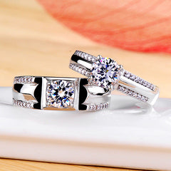 Gulleiâ„?1.8 Carat Lab Diamond Wedding Bands Set | Matching His & Hers Rings