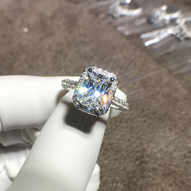 Engraved 2 Carat Lab Diamond Ring for Her