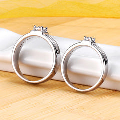 Engraved 0.64 Carat Lab Diamond Matching Rings Set