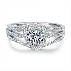 1 Carat Lab Created Heart Cut Diamond Ring