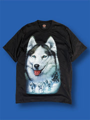 Vintage 2yk t-shirt with wolf size L