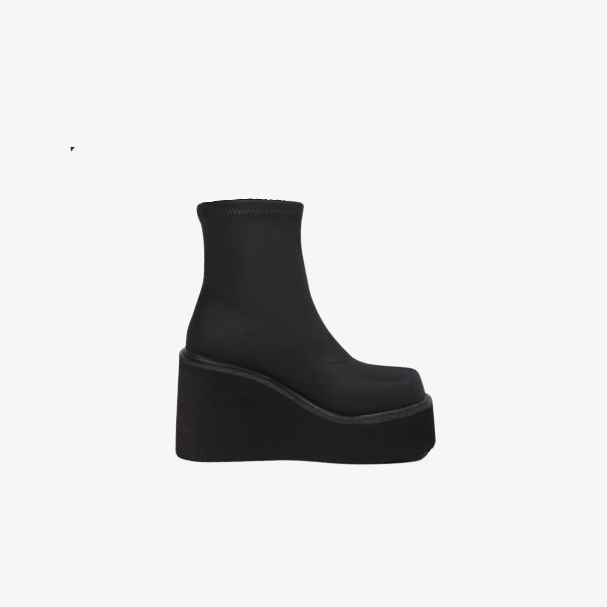Black Chunky High-heeled Platform Ankle Boots
