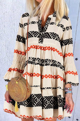 Cute Ruffled Mini Print Dress