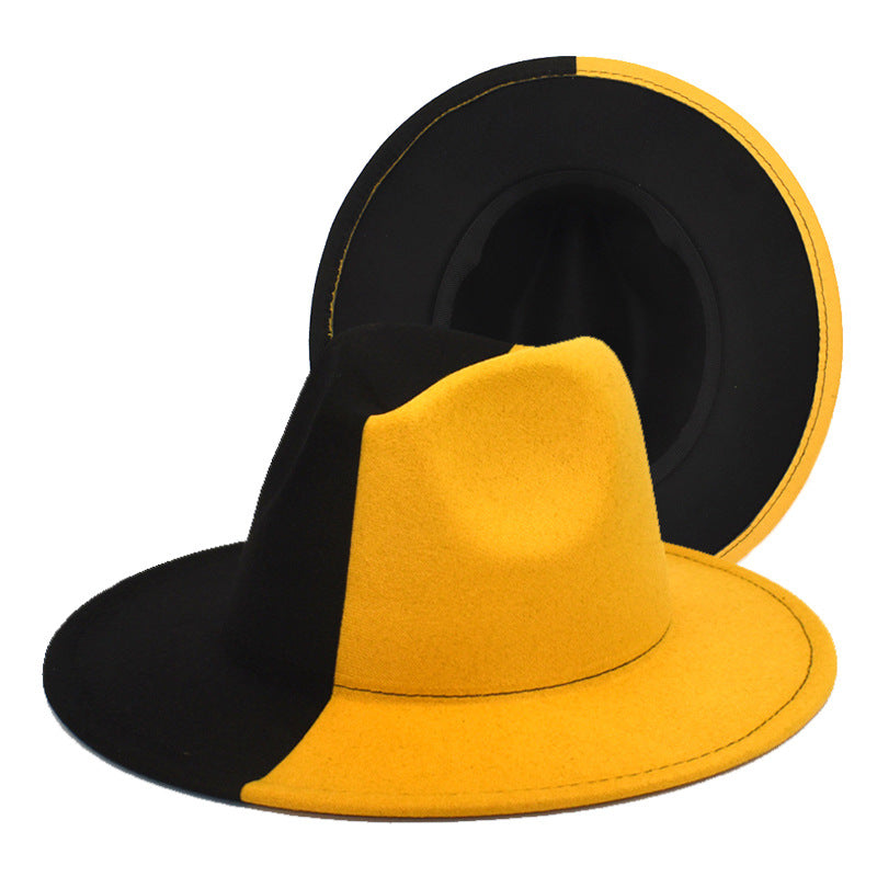 Color Matching Big Edge Felt Unisex Hat