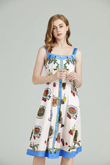 Women's Summer Printed Sleeveless A Line Knee Dress â€?Stylish and Vibrant Fashion for Warm Weather
