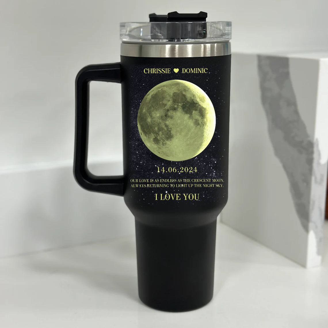 Gulleiâ„?Personalized Moon Phase Date Printed 40oz Tumbler