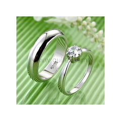 Gulleiâ„?Engraved Cubic Zirconia Couples Rings Set for Two
