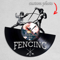 Personalized Fencing LP Record Wall Clock â€?Custom Photo, Silent Quartz Movement