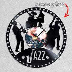 Personalized Jazz Music Wall Clock â€?Custom LP Record, Silent Movement