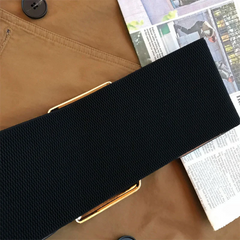 Gold Buckle Wide High Fashion Belt