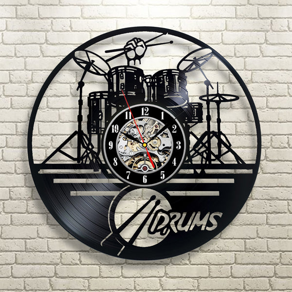 Best Gift for Drummer Band Vinyl Wall Clock