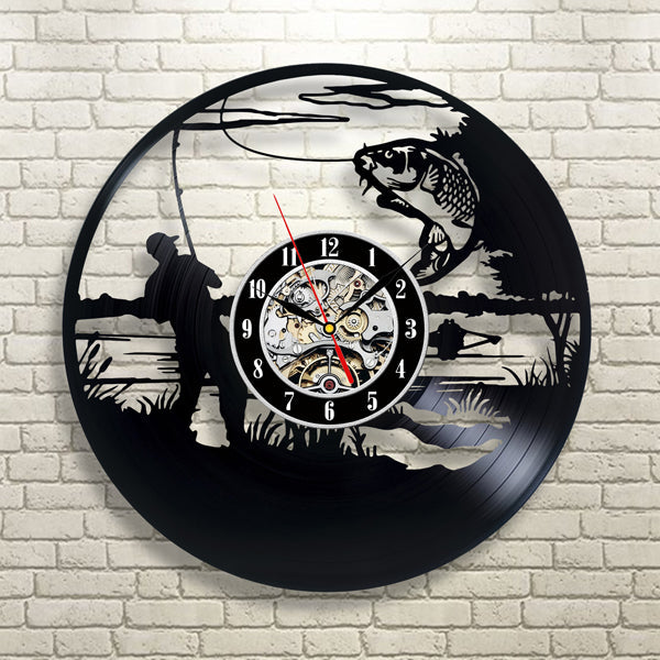 Best Gift for Fishing Hobby Vinyl Wall Clock