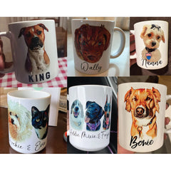 Gullei Multi-Pup Mug â€?Personalized Dog Photo Mug for Pet Parents (11oz & 15oz)