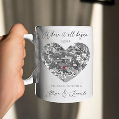 Gulleiâ„?Personalized First Date Map Coordinates Mug