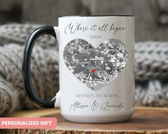 Gulleiâ„?Personalized First Date Map Coordinates Mug