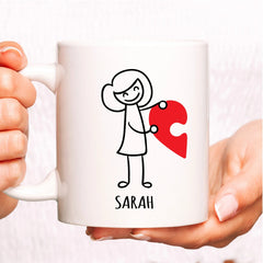 Gulleiâ„?Half Hearts Couple Coffee Mugs Set