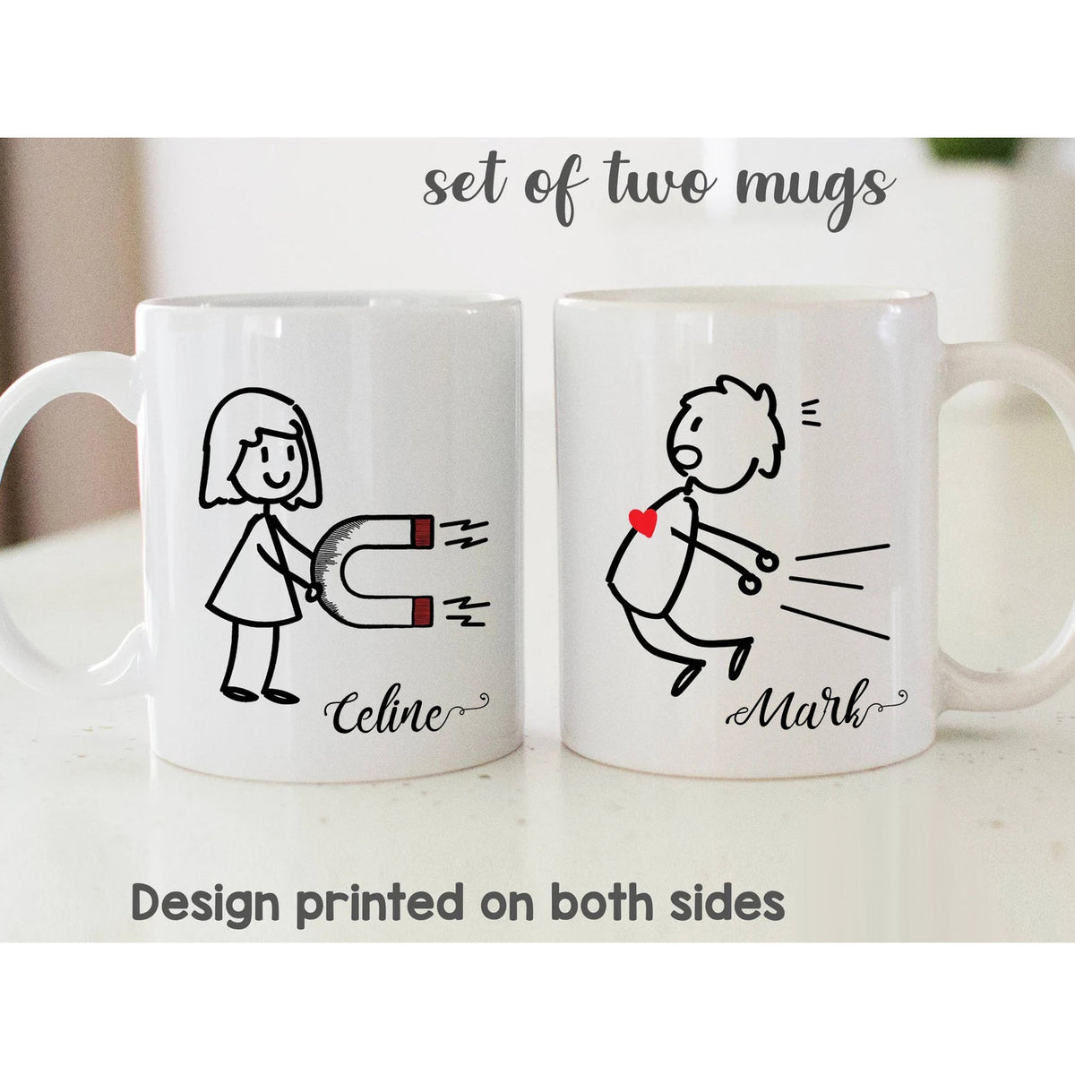 Gulleiâ„?Magnet Attraction Matching Coffee Mugs Set for 2