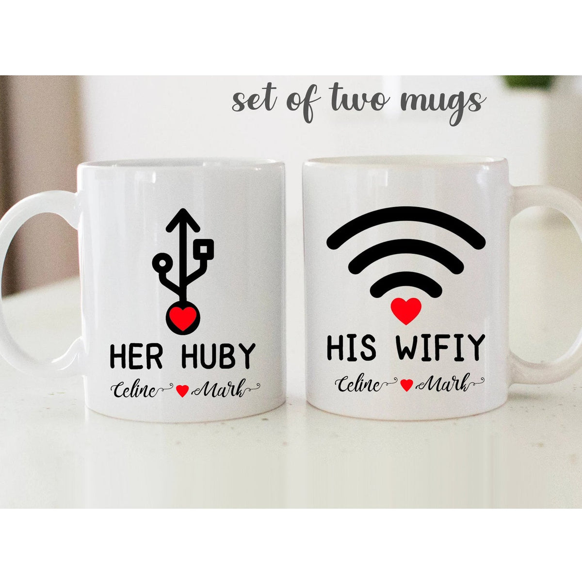 Gulleiâ„?Her Huby His Wifiy Matching Coffee Mug Set