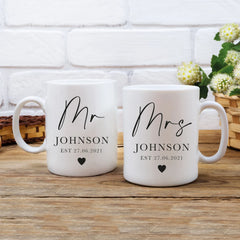 Gulleiâ„?Personalised Mr & Mrs Anniversary Mug Set