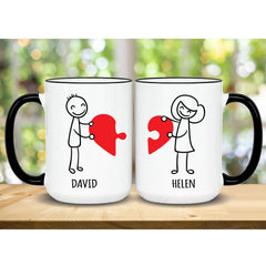 Gulleiâ„?Half Hearts Couple Coffee Mugs Set