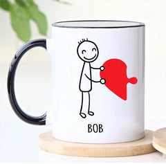 Gulleiâ„?Half Hearts Couple Coffee Mugs Set