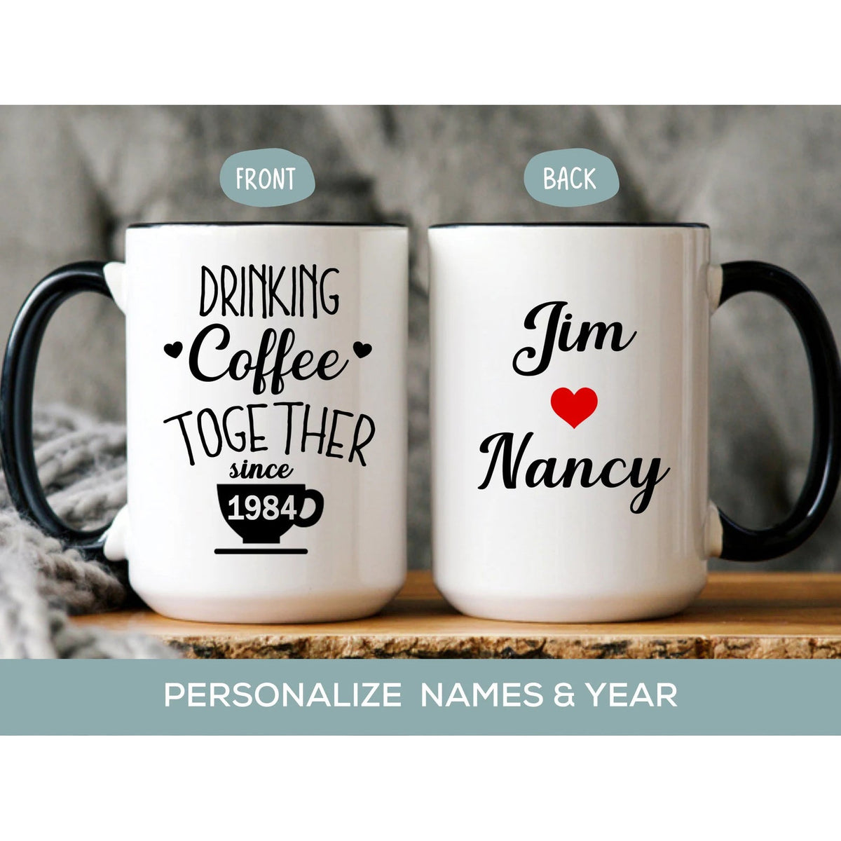 Gulleiâ„?Personalized Wedding Anniversary Mug for Couple
