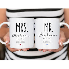 Gulleiâ„?Mr and Mrs Matching Anniversary Coffee Mugs