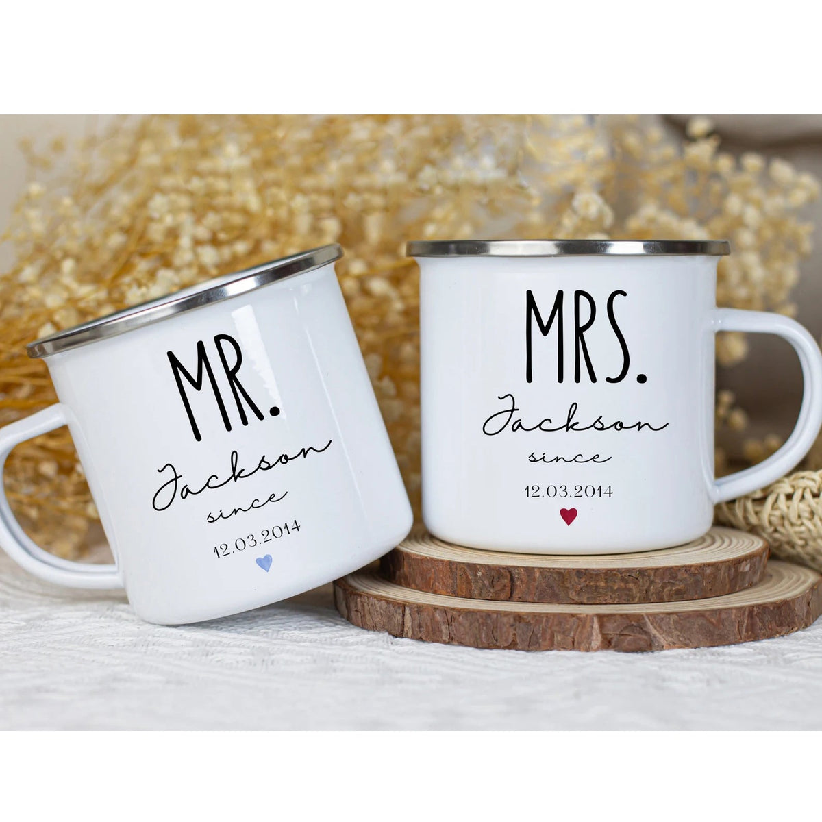Gulleiâ„?Mr and Mrs Matching Anniversary Coffee Mugs