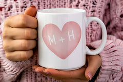 Gulleiâ„?Name Initial Heart Couple Coffee Mugs Set