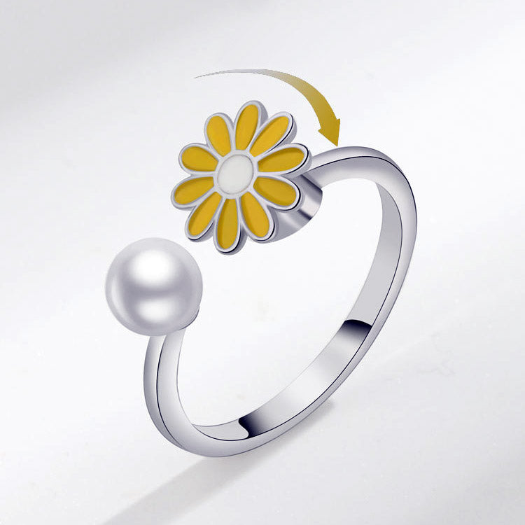Floral Spinner Fidget Ring for Women