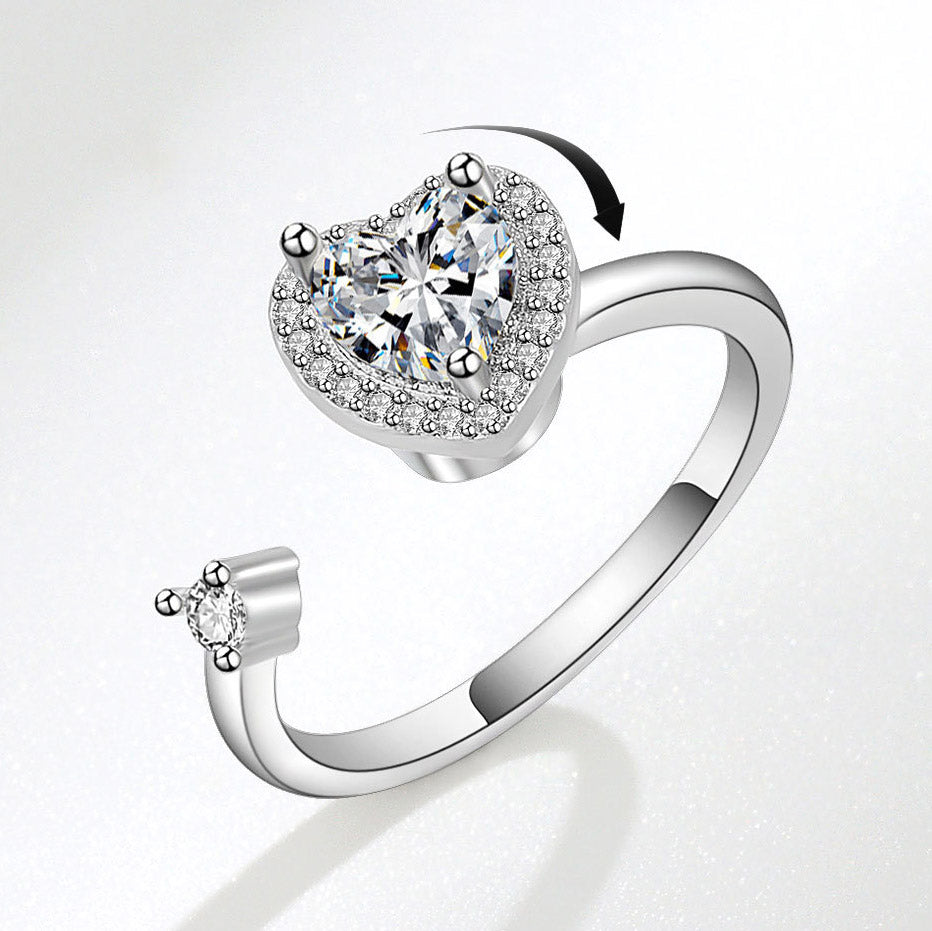 Heart Shaped Fidget Spinner Ring for Her