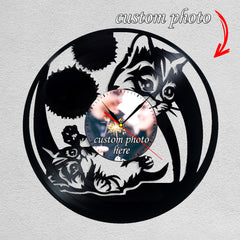 Personalized Cat Memorial Wall Clock â€?Custom Photo, Silent Quartz Movement