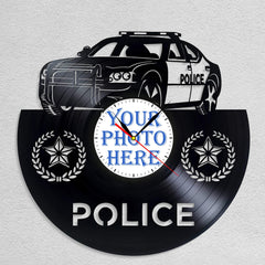 Personalized Police Officer Wall Clock â€?Custom Photo, Silent Quartz Movement