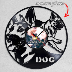 Personalized German Shepherd Dog Wall Clock â€?Custom LP Design, Silent Movement