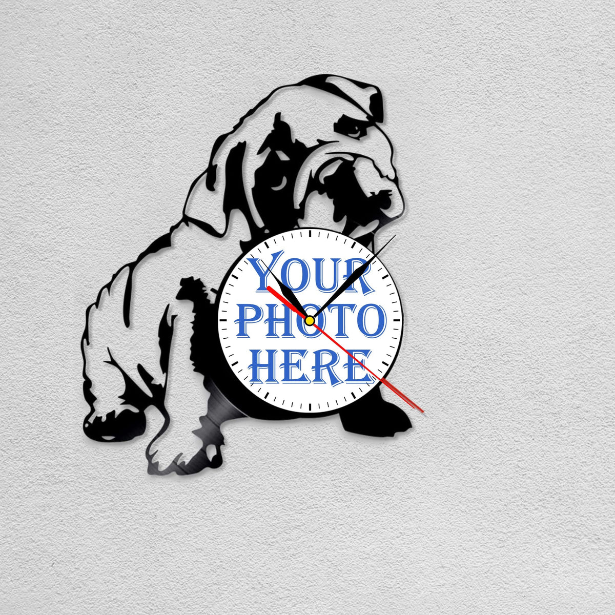 Personalized Pet Memorial Wall Clock â€?Custom LP Record, Silent Quartz Movement
