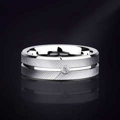 Tungsten Male Wedding Band with Names Engraved