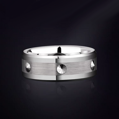 Spiked Tungsten Self Defense Ring - Men's Wedding Band