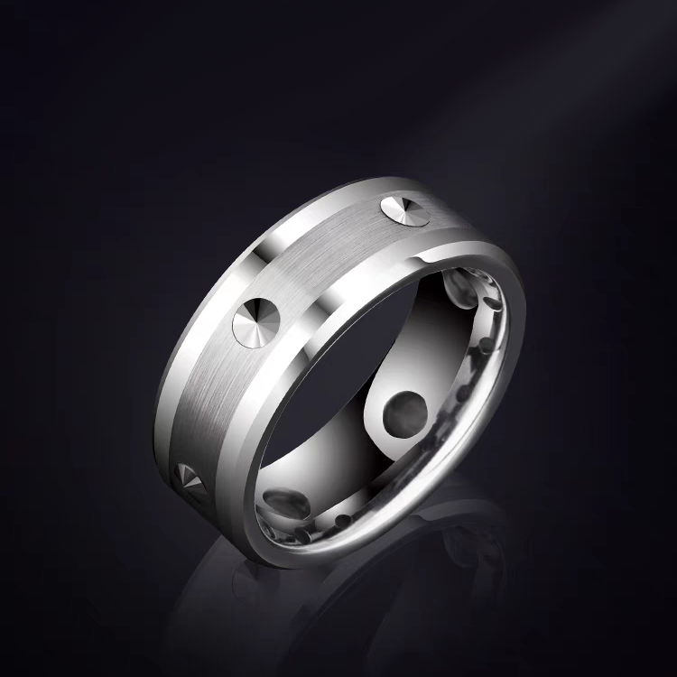 Spiked Tungsten Self Defense Ring - Men's Wedding Band