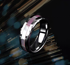 Mens Unique Marriage Band Tungsten Engravable