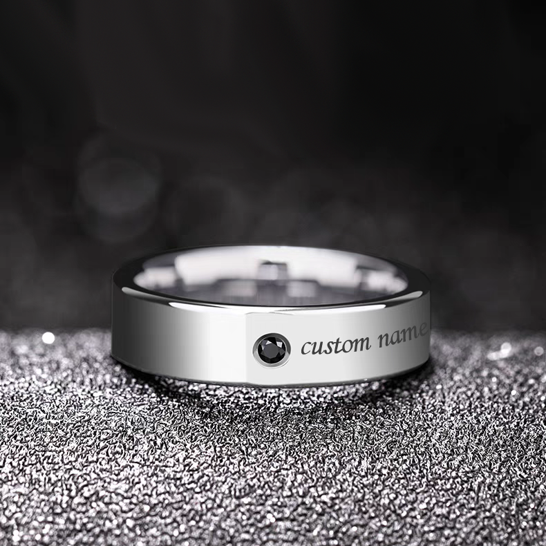 Simple Mens Marriage Band Tungsten Engravable