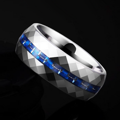 Unique Guys Wedding Ring Tungsten Engravable
